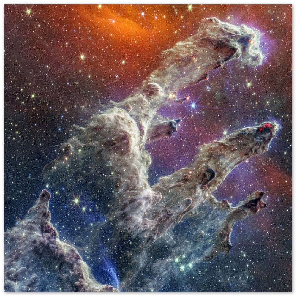 NASA - Poster - Aluminum - 9b. Pillars of Creation (NIRCam and MIRI Composite Image) - James Webb Space Telescope Aluminum Print TP Aviation Art 50x50 cm / 20x20″ 
