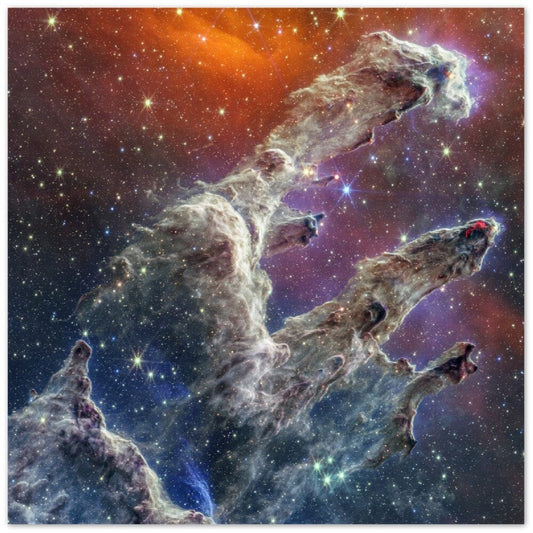 NASA - Poster - Aluminum - 9b. Pillars of Creation (NIRCam and MIRI Composite Image) - James Webb Space Telescope Aluminum Print TP Aviation Art 