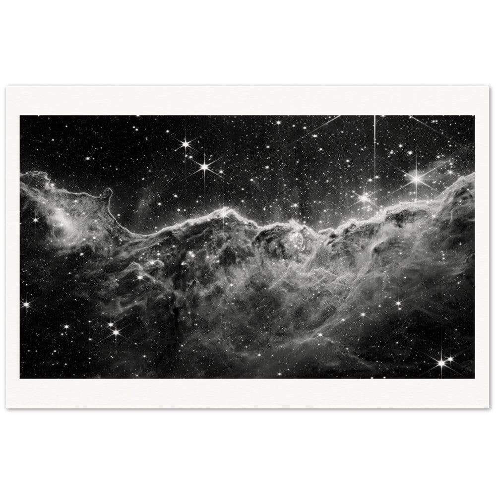 NASA - Poster - Black/White - 5a. Cosmic Cliffs in the Carina Nebula (NIRCam Image) - James Webb Space Telescope Poster Only TP Aviation Art 40x60 cm / 16x24″ 