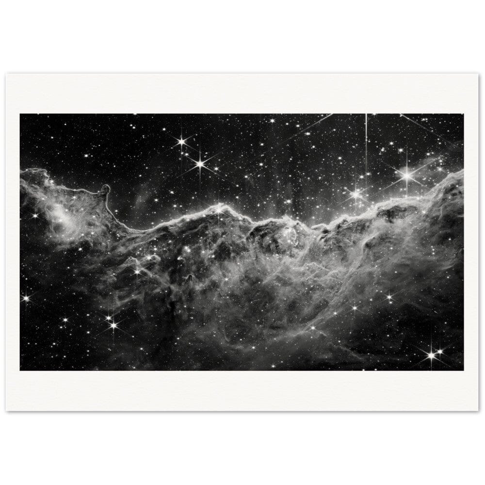 NASA - Poster - Black/White - 5a. Cosmic Cliffs in the Carina Nebula (NIRCam Image) - James Webb Space Telescope Poster Only TP Aviation Art 50x70 cm / 20x28″ 