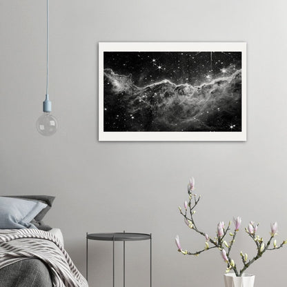 NASA - Poster - Black/White - 5a. Cosmic Cliffs in the Carina Nebula (NIRCam Image) - James Webb Space Telescope Poster Only TP Aviation Art 