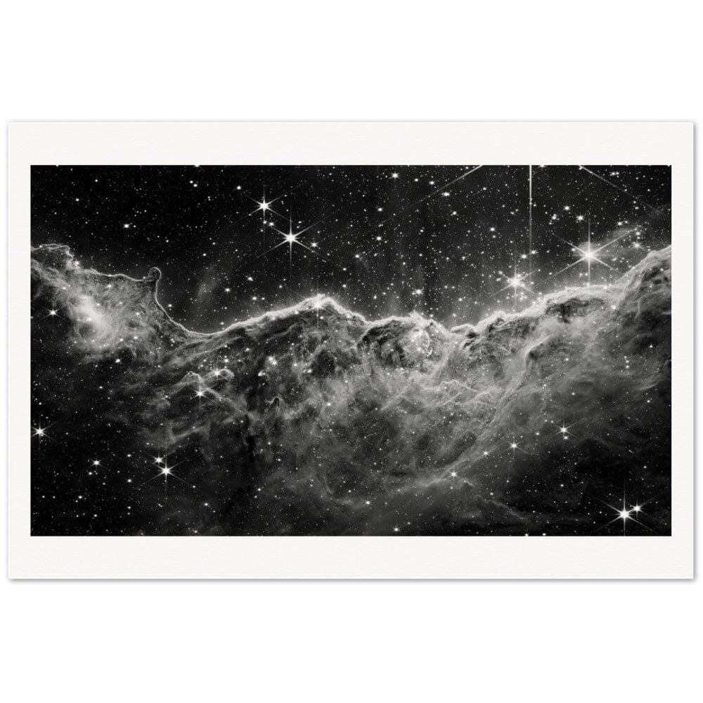 NASA - Poster - Black/White - 5a. Cosmic Cliffs in the Carina Nebula (NIRCam Image) - James Webb Space Telescope Poster Only TP Aviation Art 60x90 cm / 24x36″ 