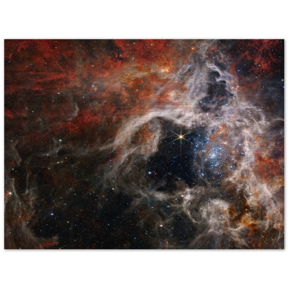 NASA - Poster - Brushed Aluminum - 8. Tarantula Nebula (NIRCam Image) - James Webb Space Telescope Brushed Aluminum Print TP Aviation Art 45x60 cm / 18x24″ 