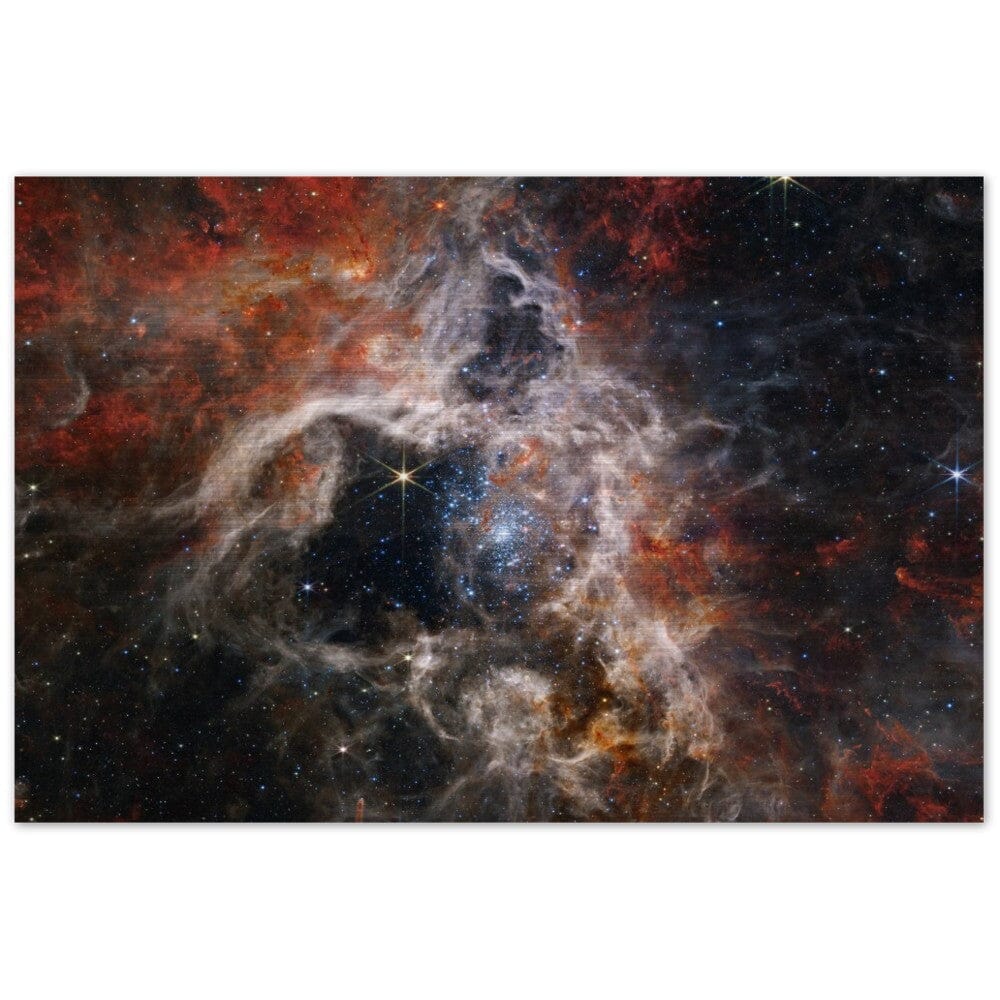 NASA - Poster - Brushed Aluminum - 8. Tarantula Nebula (NIRCam Image) - James Webb Space Telescope Brushed Aluminum Print TP Aviation Art 50x75 cm / 20x30″ 