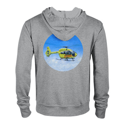 Peter Hoogenberg - Hoodie - Ambulance Helicopter Wadden Islands - Classic Unisex Zip Hoodie TP Aviation Art Sports Grey S 