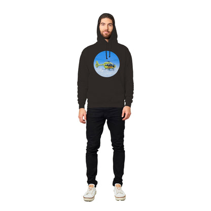 Peter Hoogenberg - Hoodie - Ambulance Helicopter Wadden Islands - Premium Unisex Pullover Hoodie TP Aviation Art 
