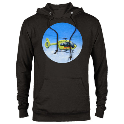 Peter Hoogenberg - Hoodie - Ambulance Helicopter Wadden Islands - Premium Unisex Pullover Hoodie TP Aviation Art 