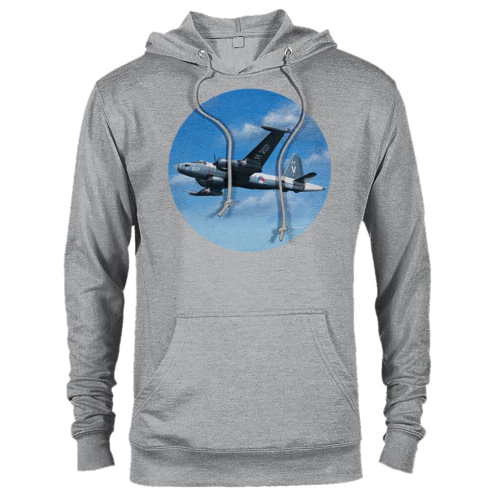 Peter Hoogenberg - Hoodie - Lockheed SP2H Neptune - Premium Unisex Pullover Hoodie TP Aviation Art Sports Grey XS 