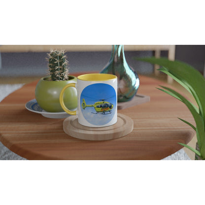 Peter Hoogenberg - Mug - Ambulance Helicopter Wadden Islands - 11oz Ceramic - Round Mugs TP Aviation Art 