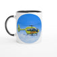 Peter Hoogenberg - Mug - Ambulance Helicopter Wadden Islands - 11oz Ceramic - Round Mugs TP Aviation Art ceramic black 