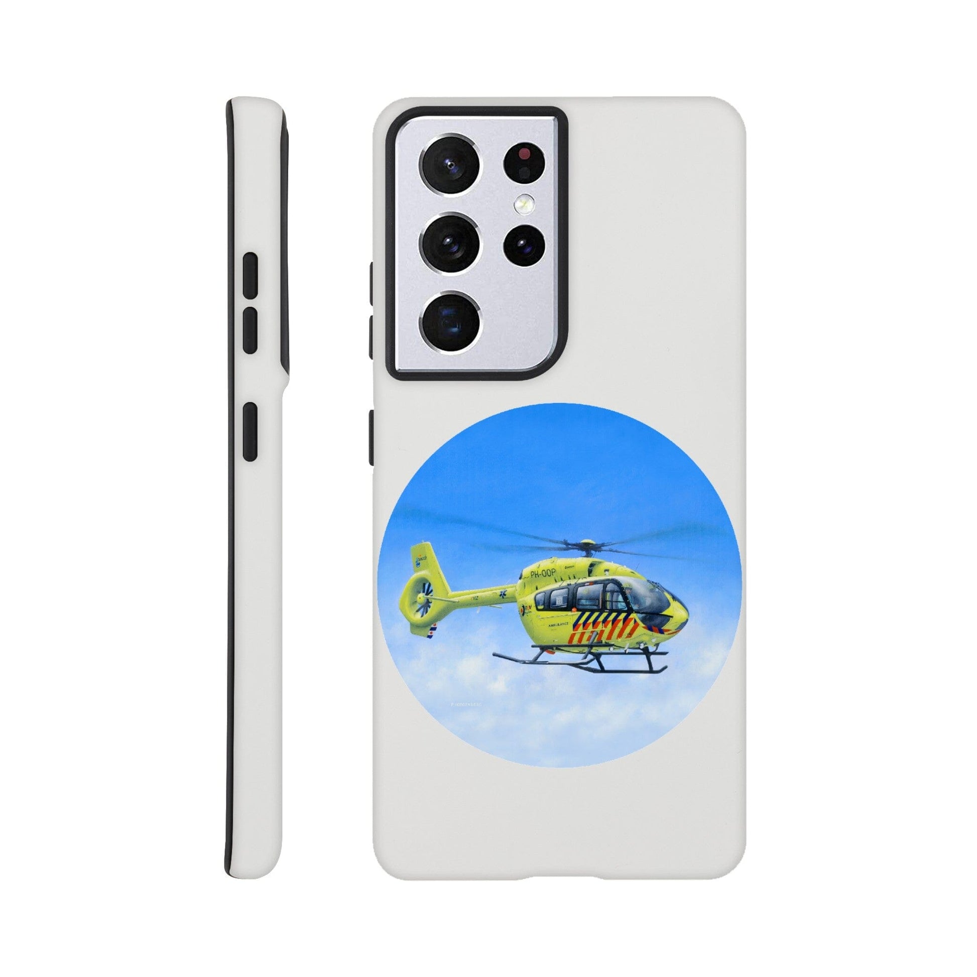 Peter Hoogenberg - Phone Case Tough - Ambulance Helicopter Wadden Islands Phone Case TP Aviation Art Galaxy S21 Ultra 