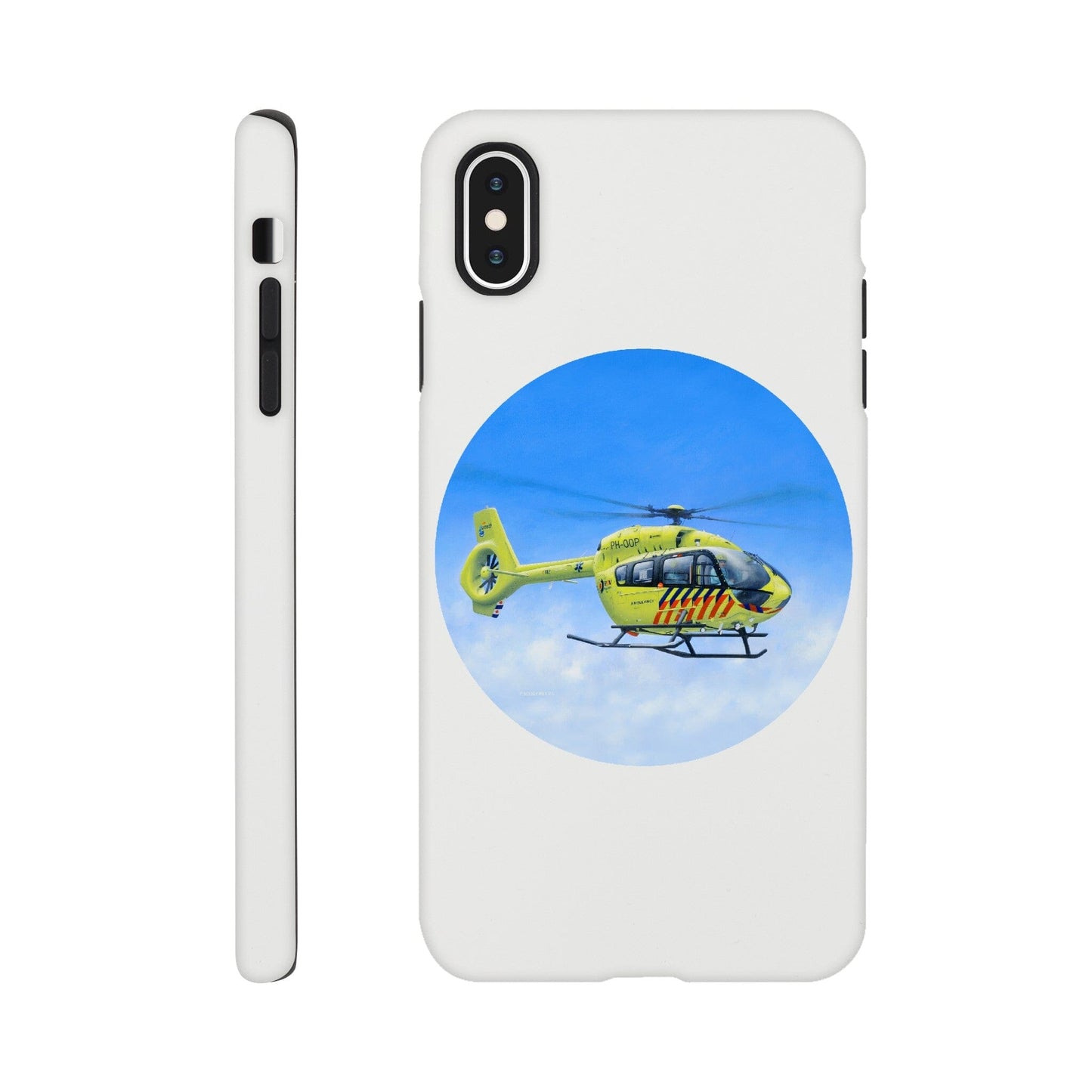 Peter Hoogenberg - Phone Case Tough - Ambulance Helicopter Wadden Islands Phone Case TP Aviation Art iPhone XS Max 