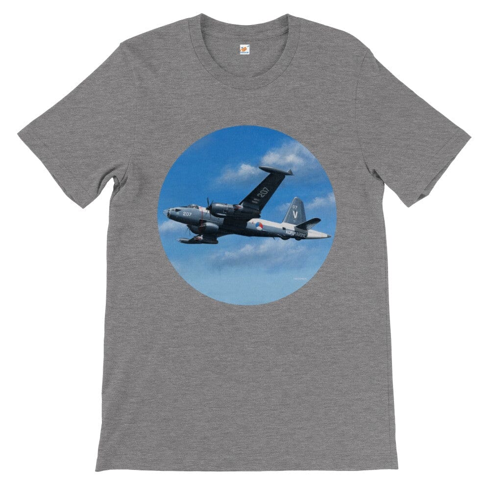 Peter Hoogenberg - T-shirt - Lockheed SP2H Neptune MLD - Premium Unisex T-shirt TP Aviation Art Dark Gray Heather S 