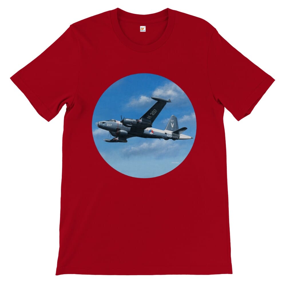 Peter Hoogenberg - T-shirt - Lockheed SP2H Neptune MLD - Premium Unisex T-shirt TP Aviation Art Red S 