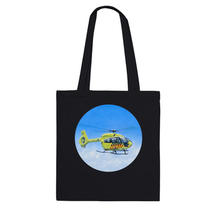 Peter Hoogenberg - Tote Bag - Ambulance Helicopter Wadden Islands - Premium Tote Bag TP Aviation Art Black 