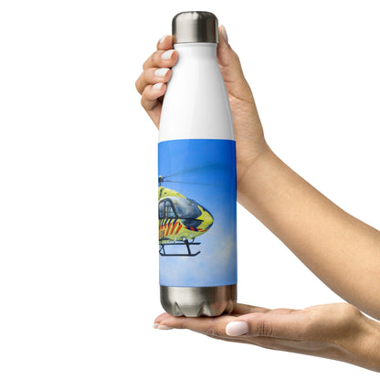Peter Hoogenberg - Water Bottle - Ambulance Helicopter Wadden Islands - Stainless Steel 17oz Water Bottles TP Aviation Art 