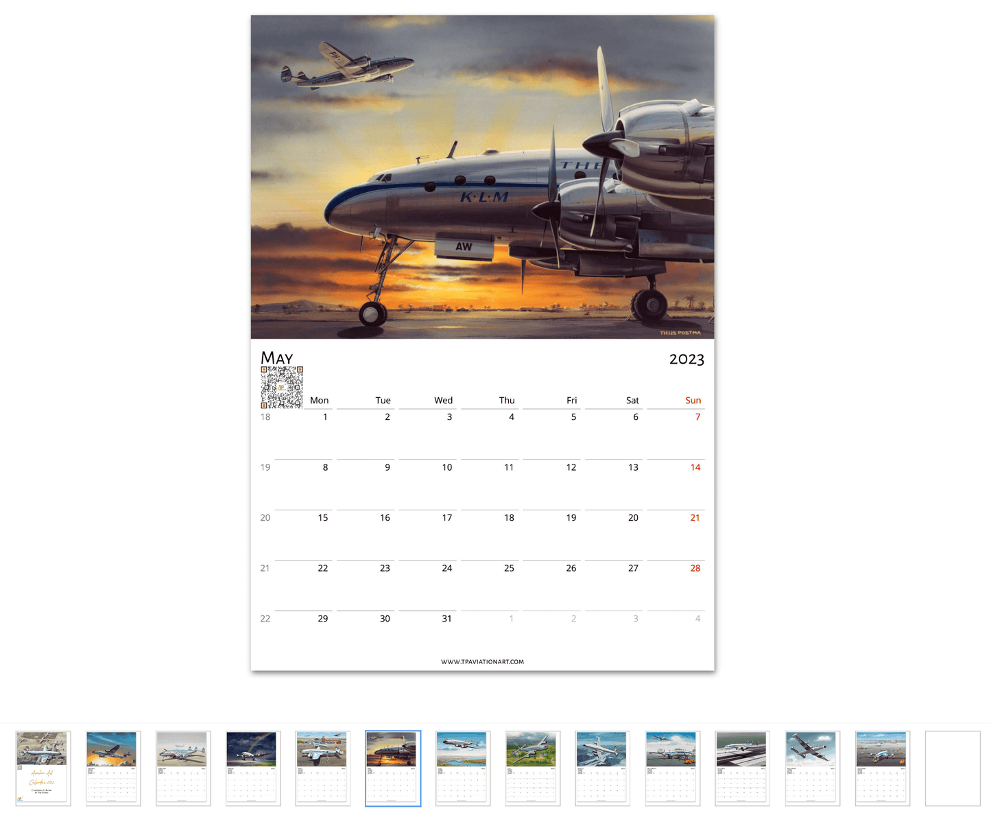 Thijs Postma - Aviation Art Calendar 2023 - Constellation Collection Calendar TP Aviation Art 