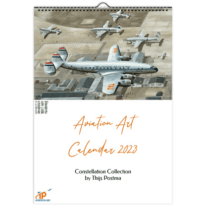 Thijs Postma - Aviation Art Calendar 2023 - Constellation Collection Calendar TP Aviation Art A3 (29.7 x 42 cm) - Vertical - wire with hook top 
