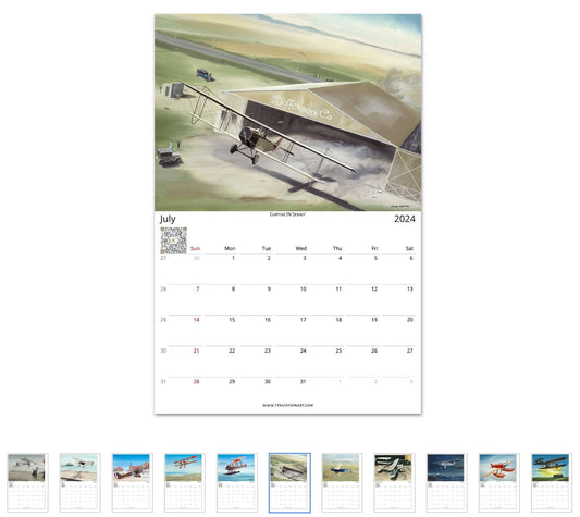Thijs Postma - Aviation Art Calendar 2024 - Pioneers Of Flight Selection (US & CA) Calendar TP Aviation Art 