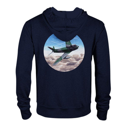 Thijs Postma - Hoodie - Canadair Sabre Mk.5 Luftwaffe - Classic Unisex Zip Hoodie TP Aviation Art Navy S 