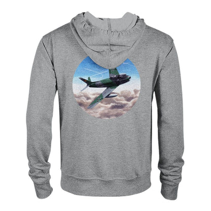 Thijs Postma - Hoodie - Canadair Sabre Mk.5 Luftwaffe - Classic Unisex Zip Hoodie TP Aviation Art Sports Grey S 