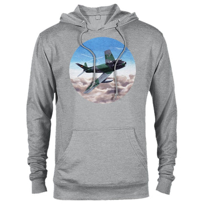 Thijs Postma - Hoodie - Canadair Sabre Mk.5 Luftwaffe - Premium Unisex Pullover Hoodie TP Aviation Art Sports Grey XS 