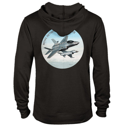 Thijs Postma - Hoodie - F-35 JSF Next To F-16 - Premium Unisex Pullover Hoodie TP Aviation Art Black XS 