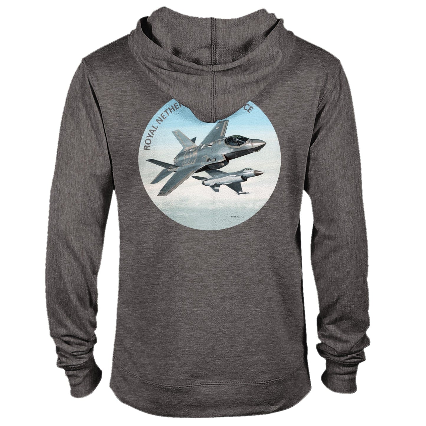 Thijs Postma - Hoodie - F-35 JSF Next To F-16 - Premium Unisex Pullover Hoodie TP Aviation Art Charcoal Heather XS 