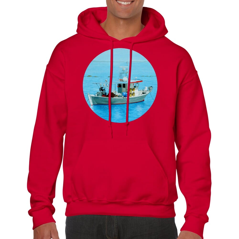 Thijs Postma - Hoodie - Fisherman's Boat Greece - Classic Unisex Pullover Hoodie TP Aviation Art Red S 