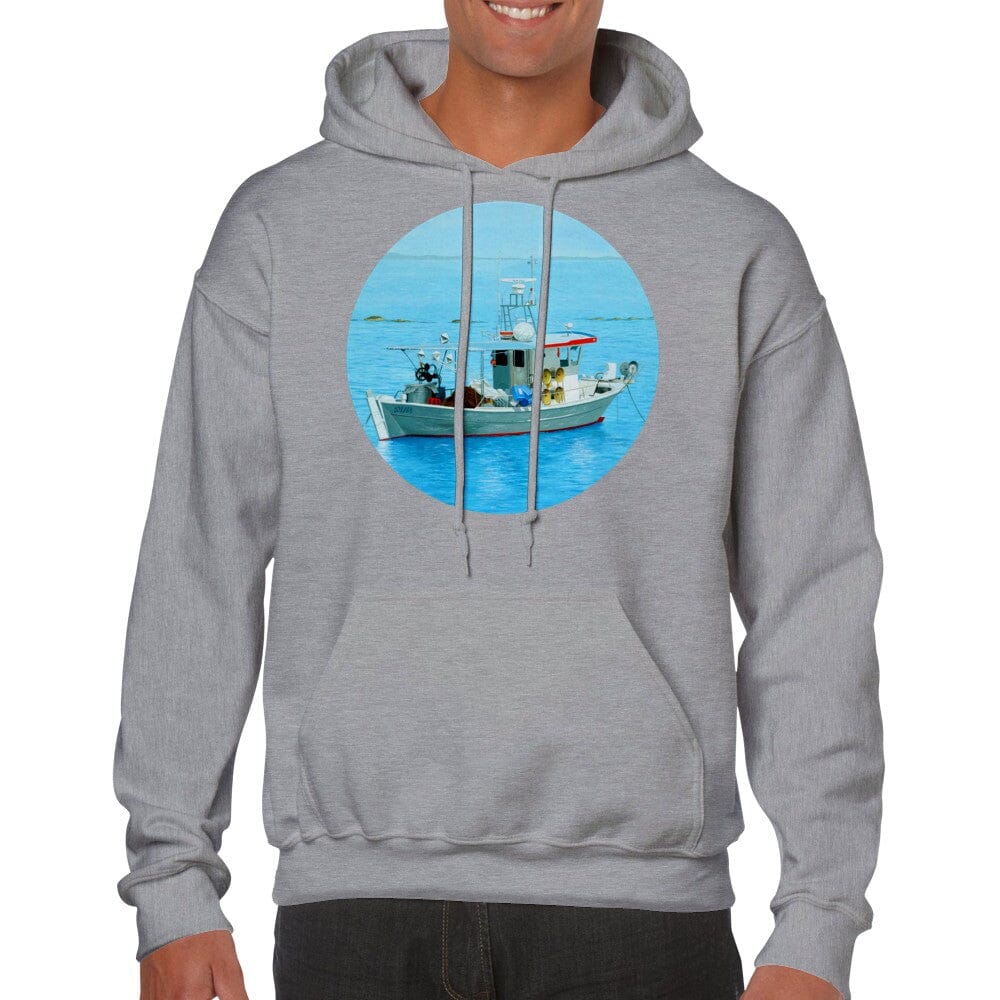 Thijs Postma - Hoodie - Fisherman's Boat Greece - Classic Unisex Pullover Hoodie TP Aviation Art Sports Grey S 