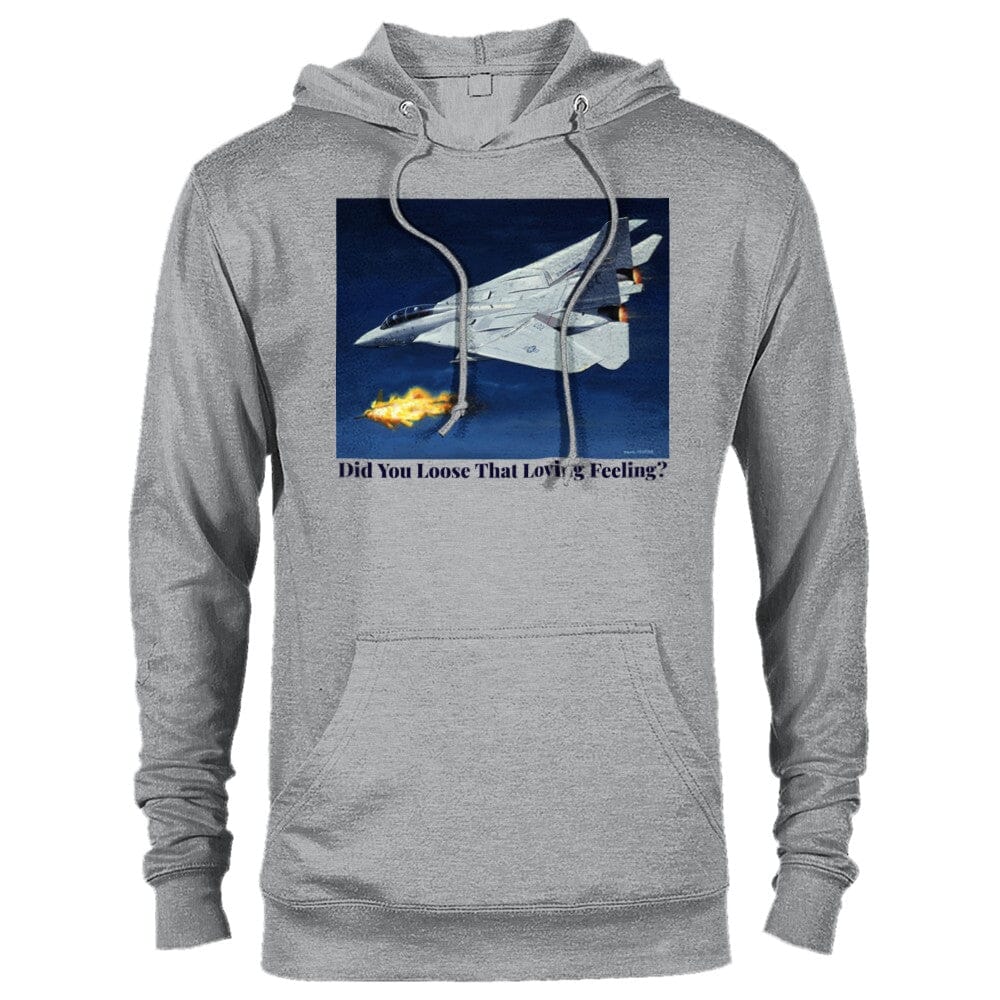 Thijs Postma - Hoodie - Grumman F-14 Tomcat Downing A MiG-23 - Premium Unisex Pullover Hoodie TP Aviation Art Sports Grey XS 