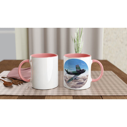 Thijs Postma - Mug - Canadair Sabre Mk.5 Luftwaffe by Thijs Postma - 11oz Ceramic Mugs TP Aviation Art ceramic pink 