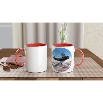 Thijs Postma - Mug - Canadair Sabre Mk.5 Luftwaffe by Thijs Postma - 11oz Ceramic Mugs TP Aviation Art ceramic red 