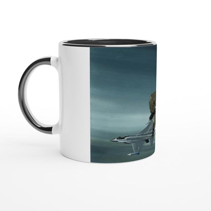 Thijs Postma - Mug - General Dynamics F-16A KLu Using The Ejection Seat - Ceramic 11oz Mugs TP Aviation Art 