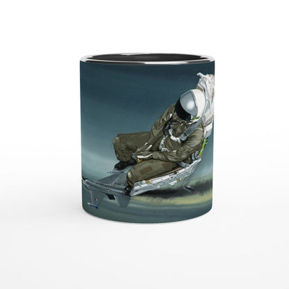Thijs Postma - Mug - General Dynamics F-16A KLu Using The Ejection Seat - Ceramic 11oz Mugs TP Aviation Art 
