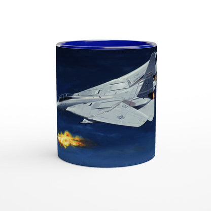 Thijs Postma - Mug - Grumman F-14 Tomcat Shooting Down A MiG-23 - Ceramic 11oz Mugs TP Aviation Art 