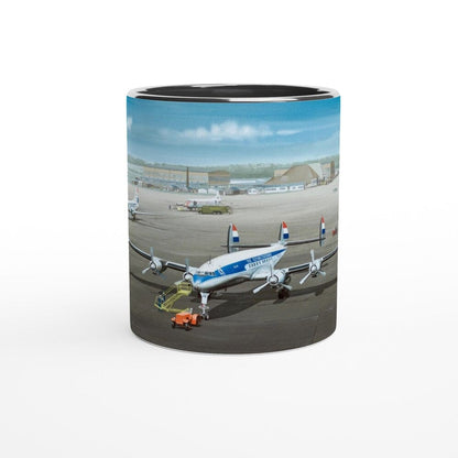 Thijs Postma - Mug - Lockheed L-1049 Super Constellation PH-LKC 1965 - Ceramic 11oz Mugs TP Aviation Art 