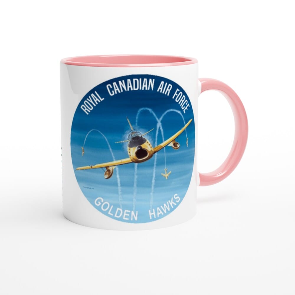 Thijs Postma - Mug - North American F-86 Golden Hawks - Ceramic 11oz Mugs TP Aviation Art ceramic pink 