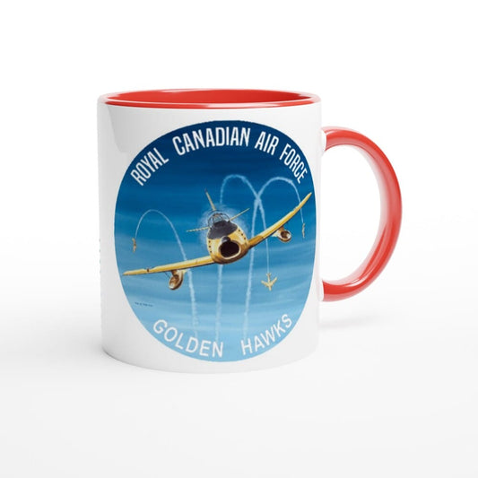 Thijs Postma - Mug - North American F-86 Golden Hawks - Ceramic 11oz Mugs TP Aviation Art ceramic red 