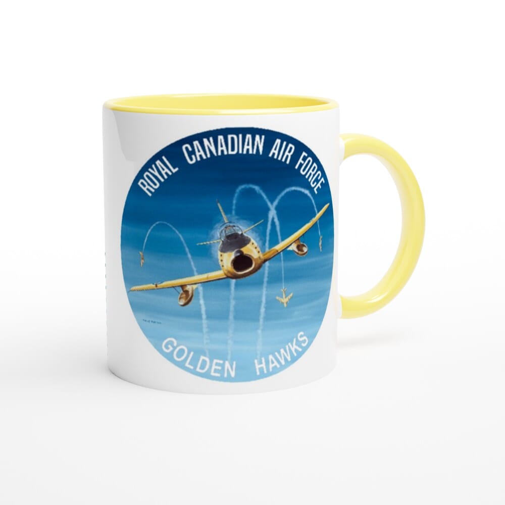Thijs Postma - Mug - North American F-86 Golden Hawks - Ceramic 11oz Mugs TP Aviation Art ceramic yellow 