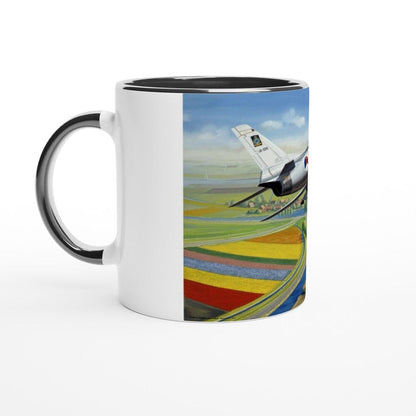 Thijs Postma - Mug - North American F-86K Sabre Over Dutch Landscape - Ceramic 11oz Mugs TP Aviation Art 