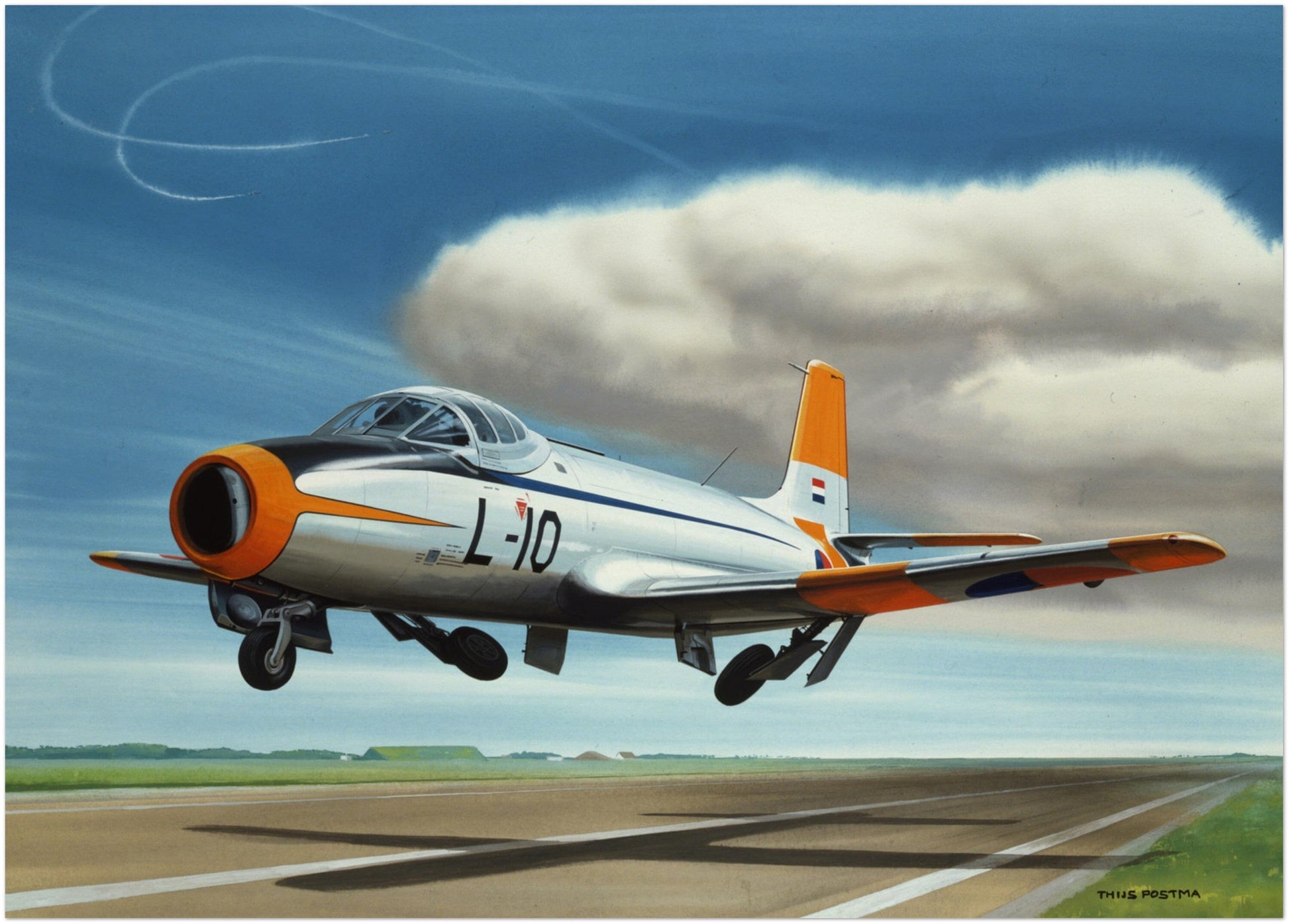 Thijs Postma - Original Painting - Fokker S-14 Mach Trainer Original Painting TP Aviation Art 