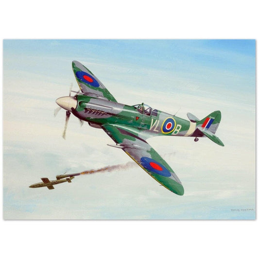 Thijs Postma - Original Painting - Spitfire Mk.14 322 Squadron Original Painting TP Aviation Art 