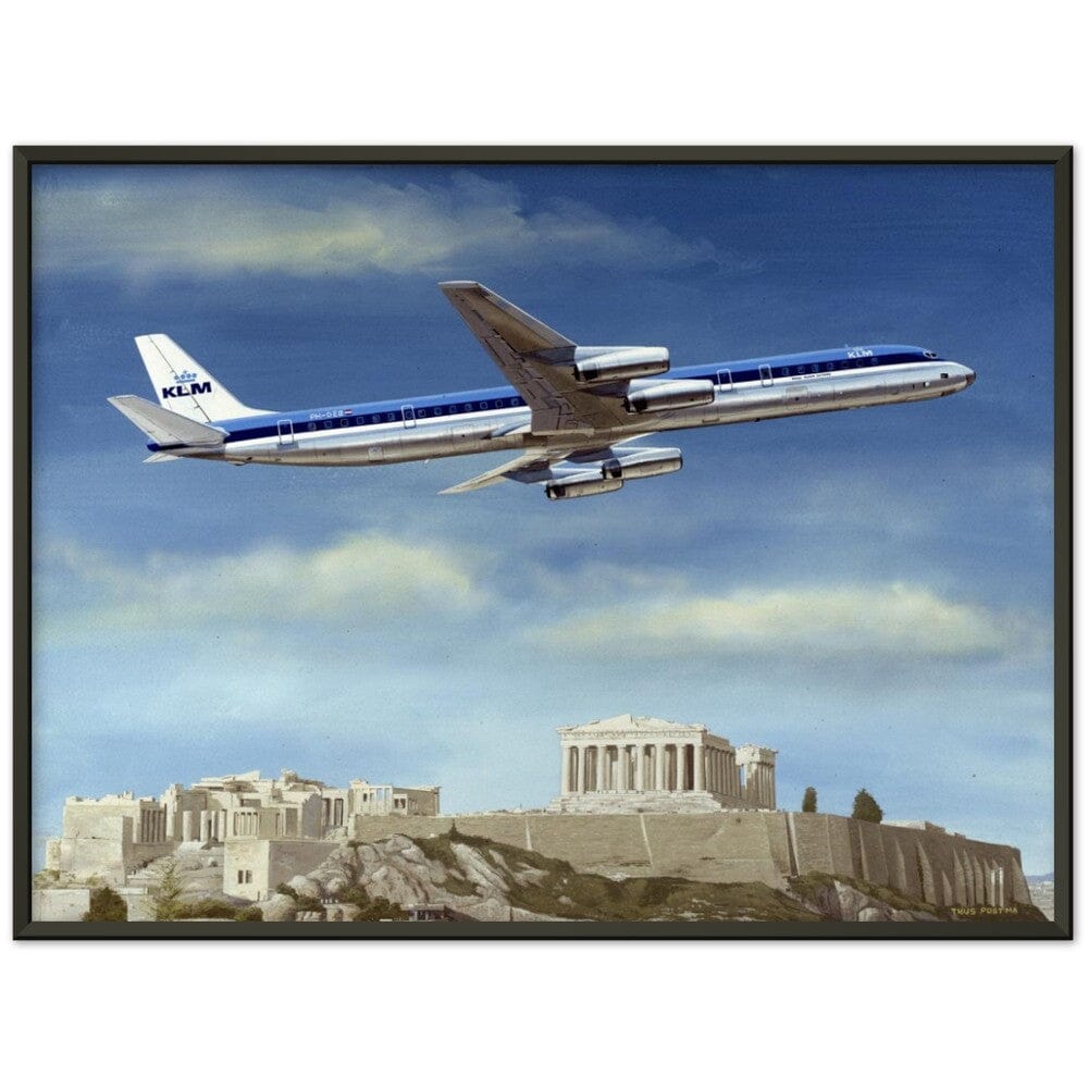 Thijs Postma - Poster - 1967 Douglas DC-8-63 Acropolis - Metal Frame Poster - Metal Frame TP Aviation Art 