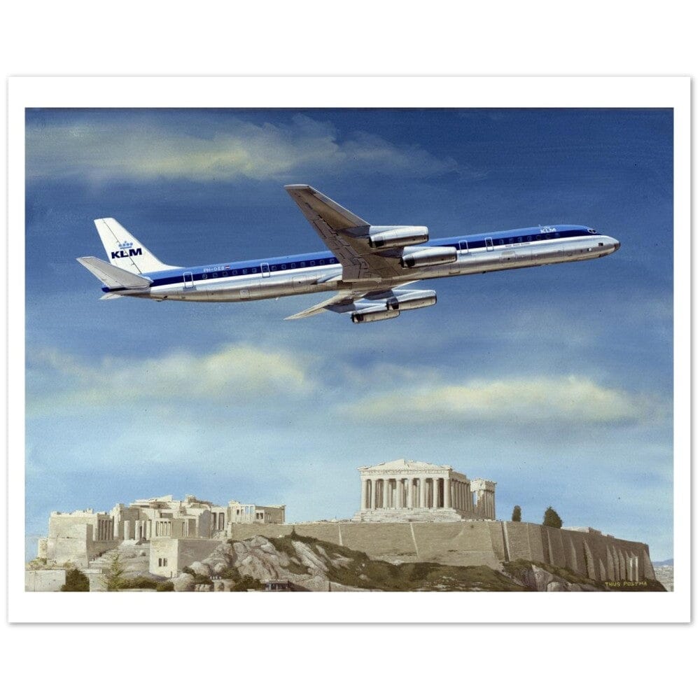 Thijs Postma - Poster - 1967 Douglas DC-8-63 Acropolis Poster Only TP Aviation Art 40x50 cm / 16x20″ 