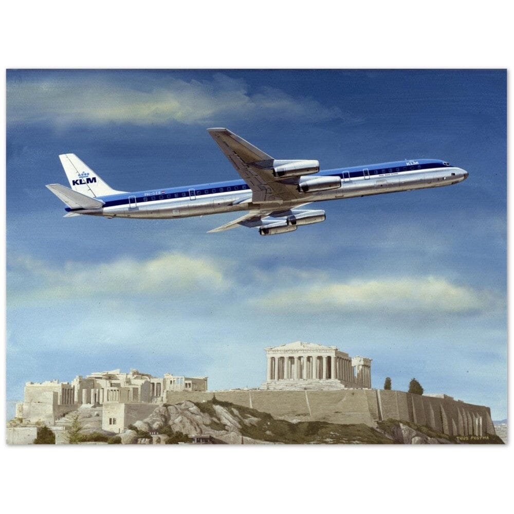 Thijs Postma - Poster - 1967 Douglas DC-8-63 Acropolis Poster Only TP Aviation Art 45x60 cm / 18x24″ 