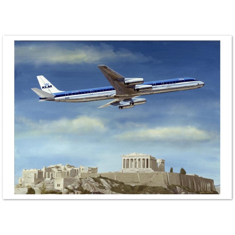 Thijs Postma - Poster - 1967 Douglas DC-8-63 Acropolis Poster Only TP Aviation Art 50x70 cm / 20x28″ 