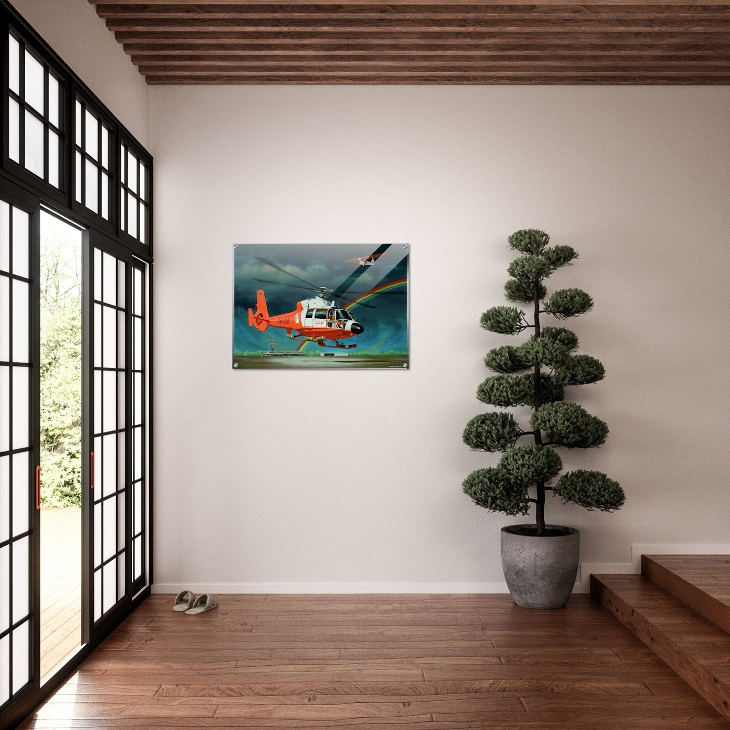 Thijs Postma - Poster - Acrylic - Aerospatiale Dauphin - Schreiner Airways Acrylic Print TP Aviation Art 