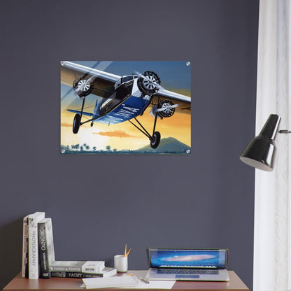 Thijs Postma - Poster - Acrylic - Fokker F.XVIII Pelikaan Flying To Batavia Acrylic Print TP Aviation Art 