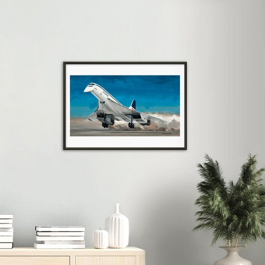 Thijs Postma - Poster - Aerospatiale-BAe Concorde Taking Off - Metal Frame Poster - Metal Frame TP Aviation Art 